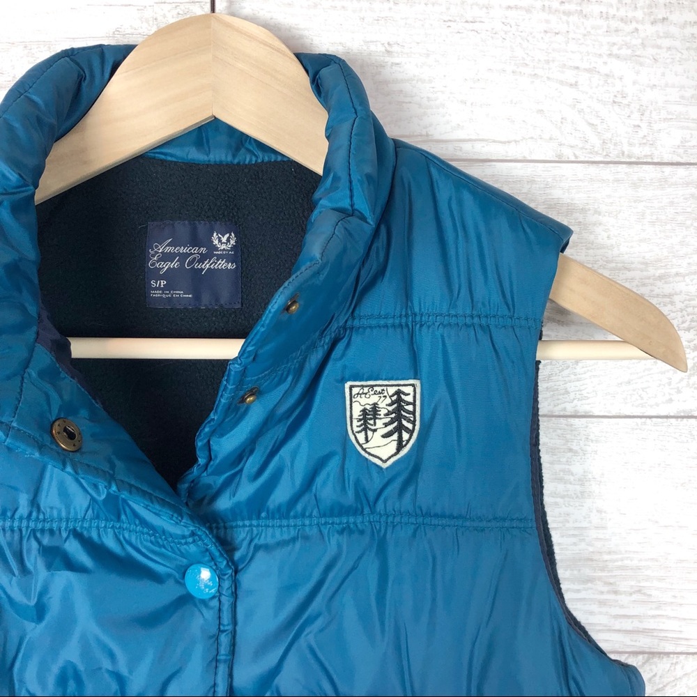  AMERICAN EAGLE OUTFITTERS Blue PufferVestJacket - Picture 3 of 4